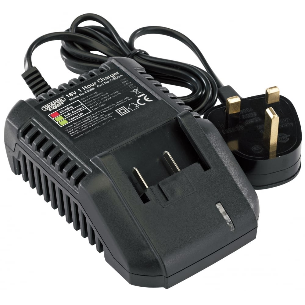 DRAPER Expert 18V Universal Battery Charger for Li-Ion and Ni-Cd Battery Packs: Model No. C18UBA