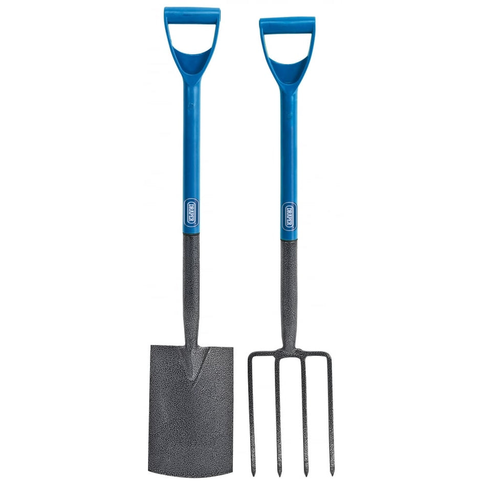 DRAPER Carbon Steel Garden Fork and Spade Set: Model No. DFSCB/SET