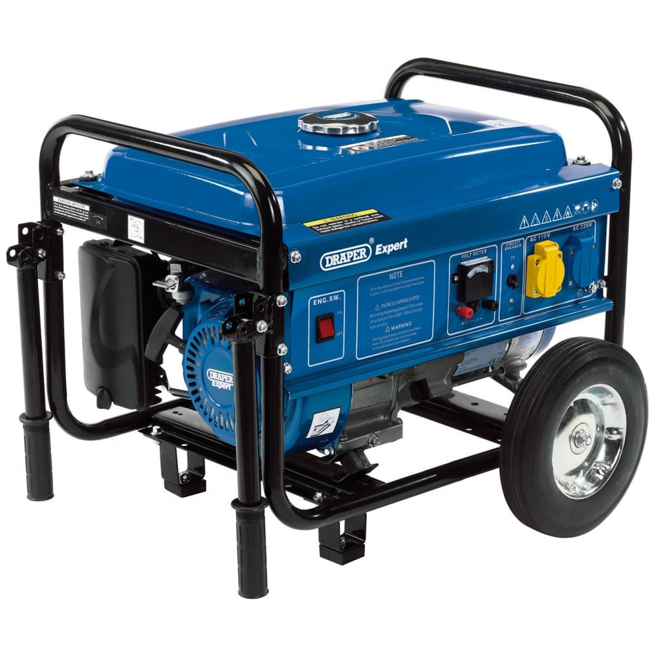 DRAPER Petrol Generator with Wheels (2.5kVA/2.5kW): Model No. PG28W