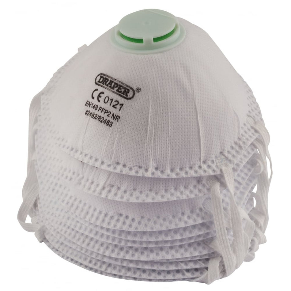 DRAPER FFP2 NR Moulded Masks (pack of ten): Model No. FM25/10/B