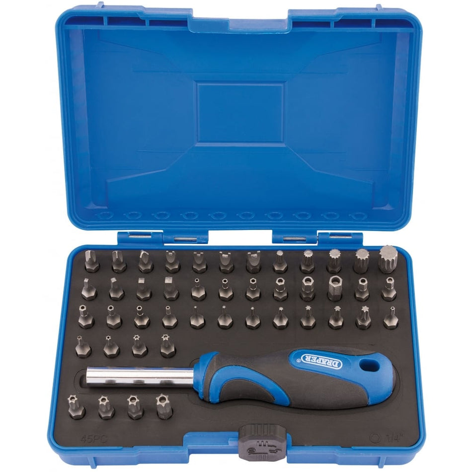 DRAPER Security Screwdriver Bit and Driver Set (45 piece): Model No. MBH45