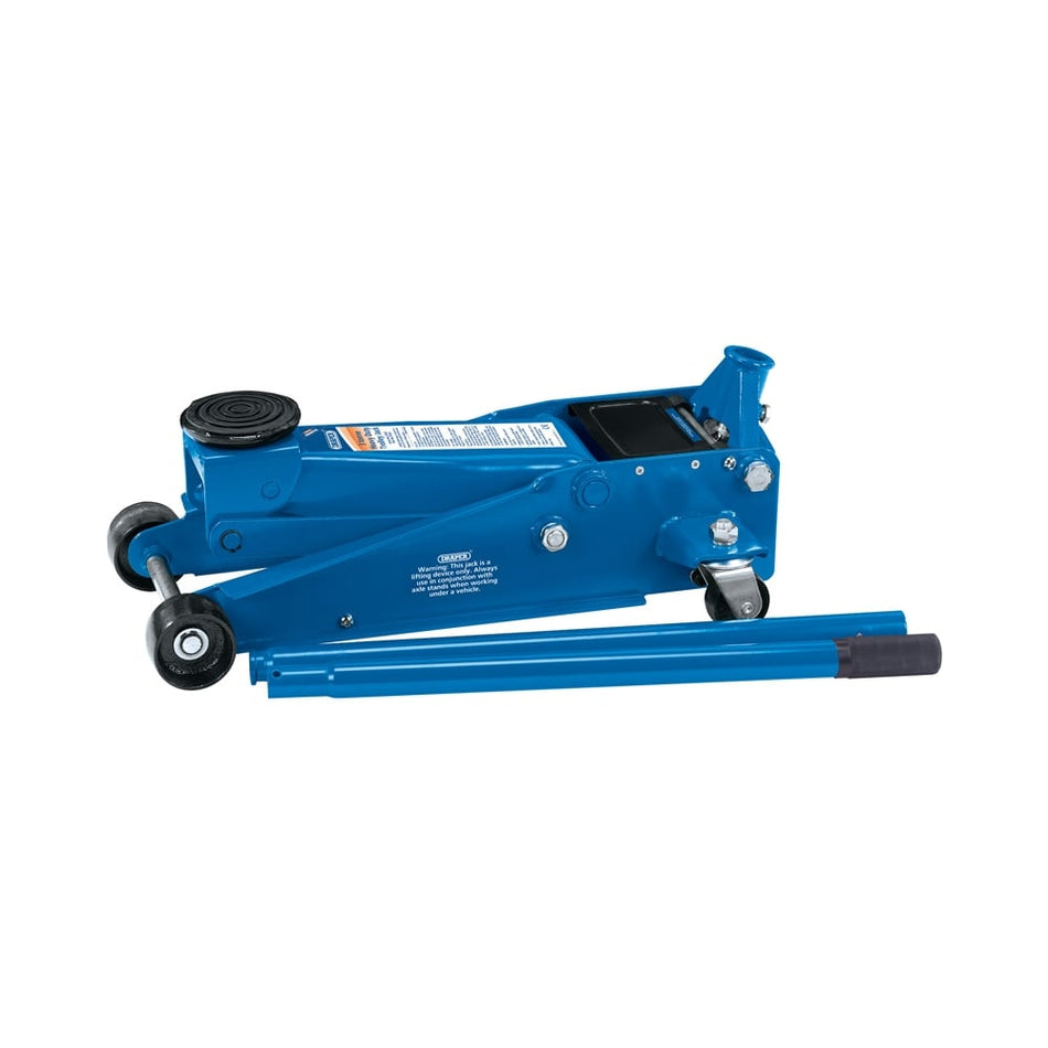 DRAPER Heavy Duty Trolley Jack With Twin Pistons (3 Tonne)