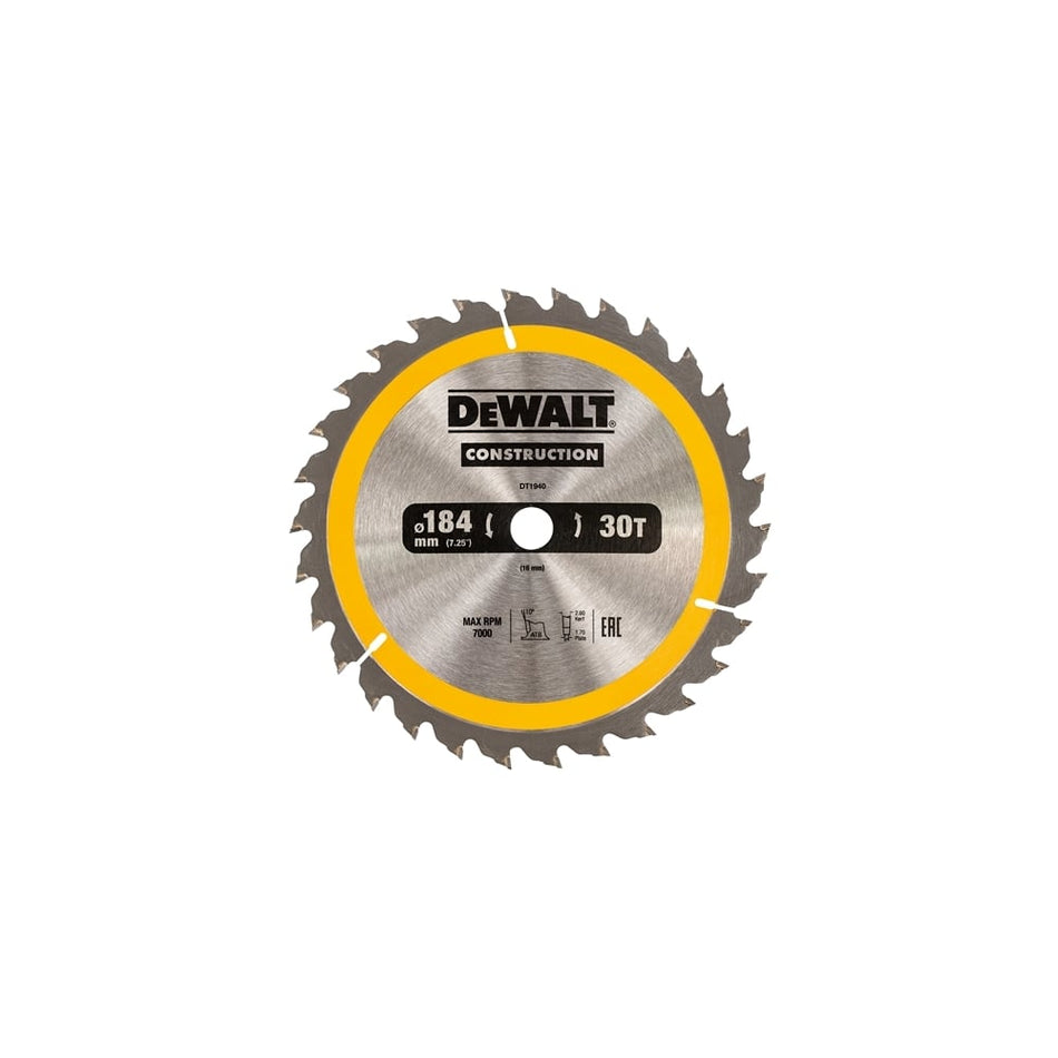 Construction Circular Saw Blade 184 x 16mm x 30T