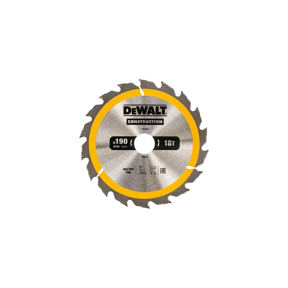 Construction Circular Saw Blade 190 x 30mm x 18T
