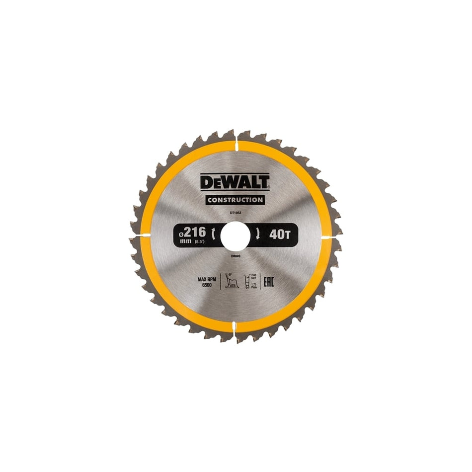 Construction Circular Saw Blade 216 x 30mm x 40T