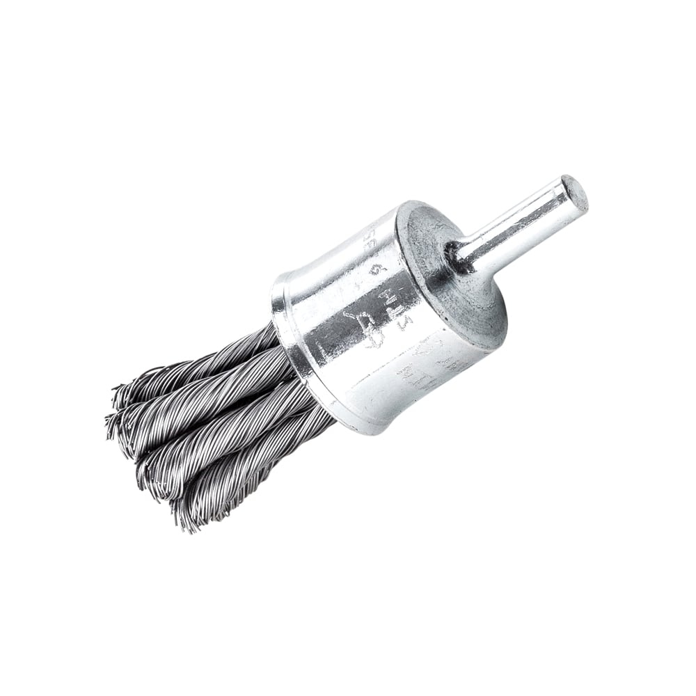 Knot End Brush with Shank 22mm x 0.35 Steel Wire