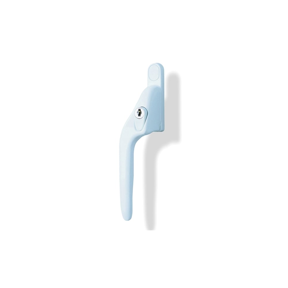 White Offset Locking PVCu Window Handle Left