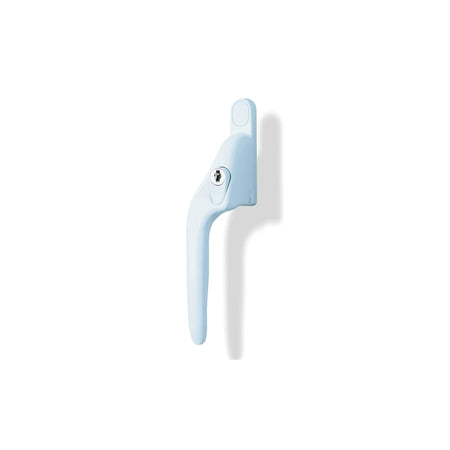 White Offset Locking PVCu Window Handle Left