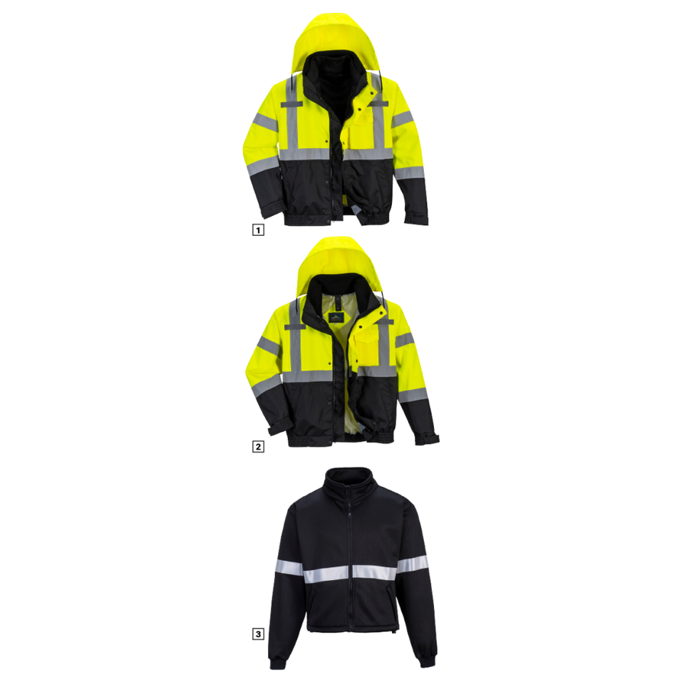 Hi-Vis Premium 3in1 Bomber Jkt