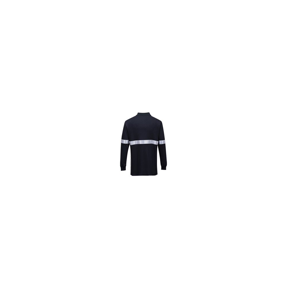 Portwest Flame Resistant Anti-Static Long Sleeve Polo Shirt with Reflective Tape FR03