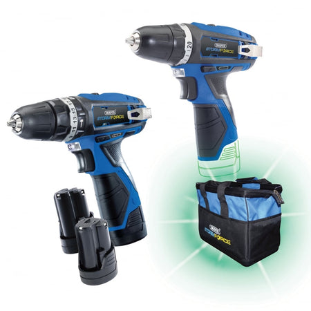 DRAPER 10.8V Drill TW/Pack +3 Batteries and Bag- Stormforce Interchange Mega Deal: Model No. *10.8V2D+3