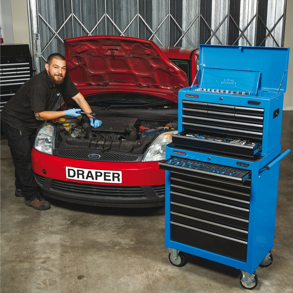 Tool Chest, 9 Drawer, 26", Blue : Model No. TC9DA