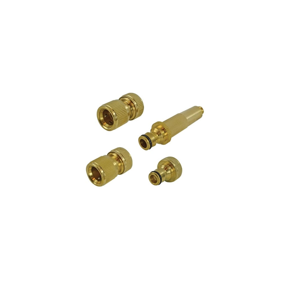 Faithfull Brass Nozzle & FittingsÃ¿Kit 4 Piece 12.5mm (1/2in)