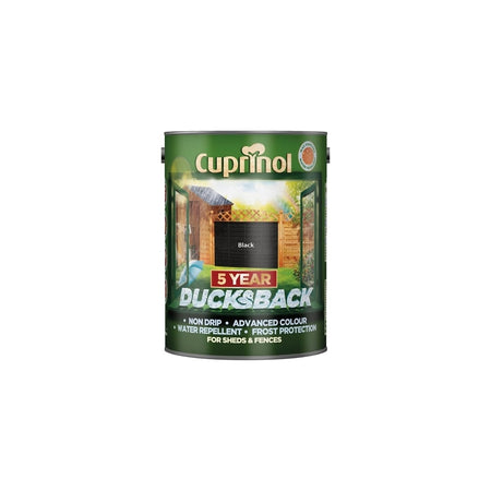 Cuprinol Ducksback 5 Year Waterproof for Sheds & Fences Black 5 Litre