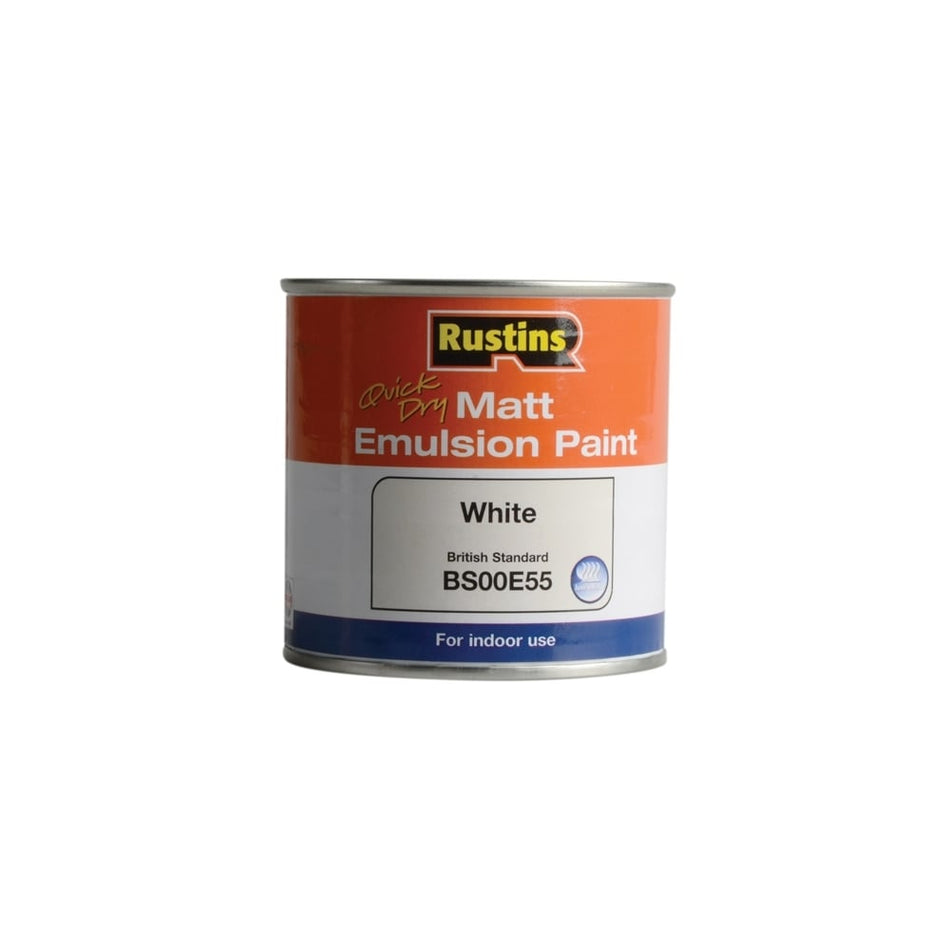 Rustins Quick Dry Matt Emulsion Paint White 250ml
