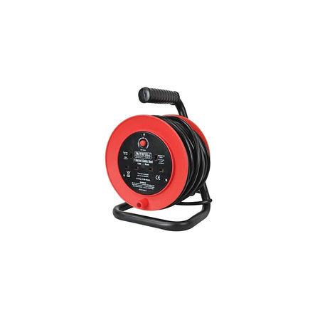Faithfull Power Plus Open Drum Cable Reel 240 Volt 15 Metre 13 Amp 2 Socket