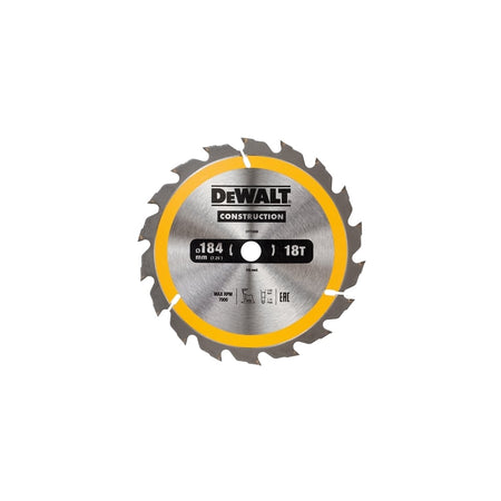 DEWALT Construction Circular Saw Blade 184 x 16mm x 18T