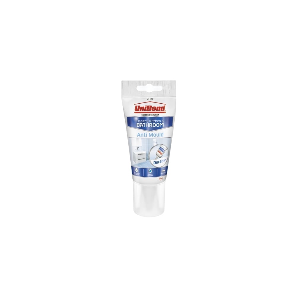 Unibond Anti-Mould Kitchen & Bathroom Sealant Tube White 147g