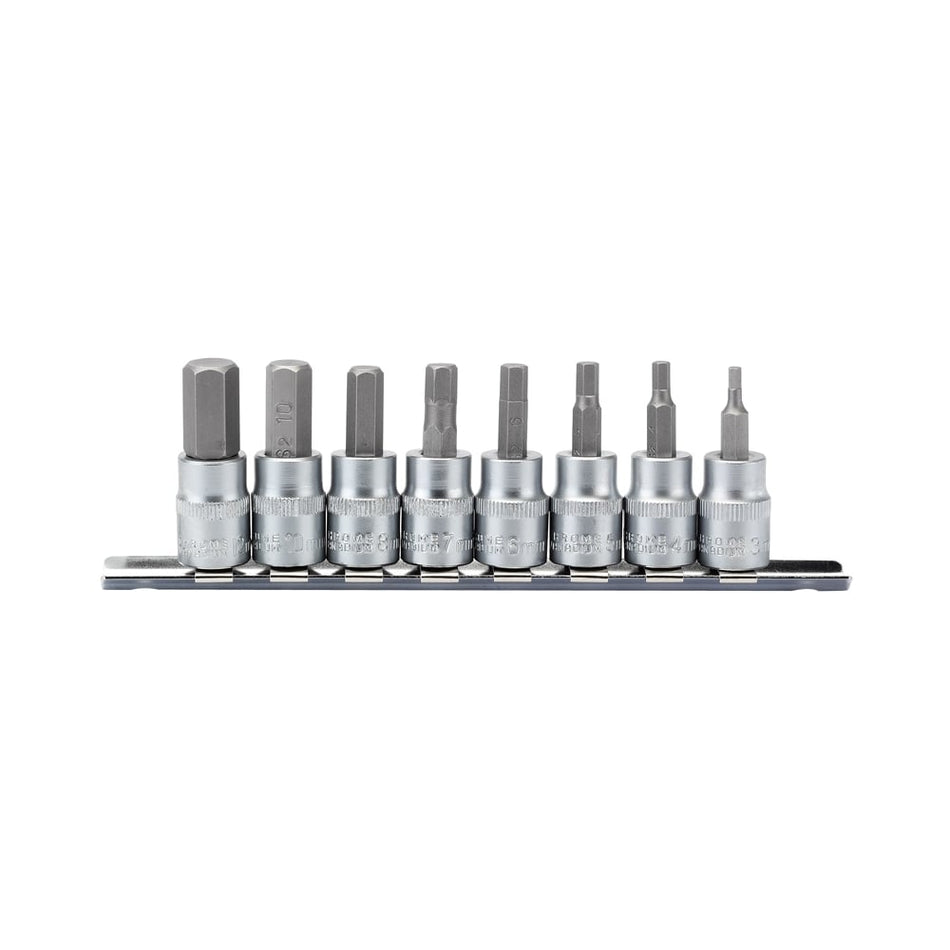 DRAPER 3/8" Sq. Dr. Hexagonal Socket Bit Set (8 piece) : Model No. D-HEX/8/55