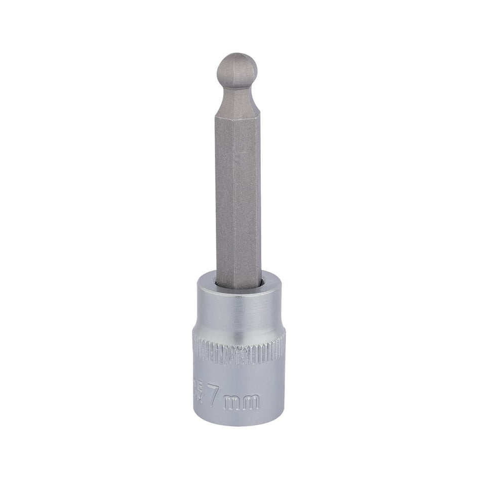 DRAPER 3/8" Sq. Dr. Ball End Hexagonal Socket Bits (7mm) : Model No. D-HEX-BALL/B