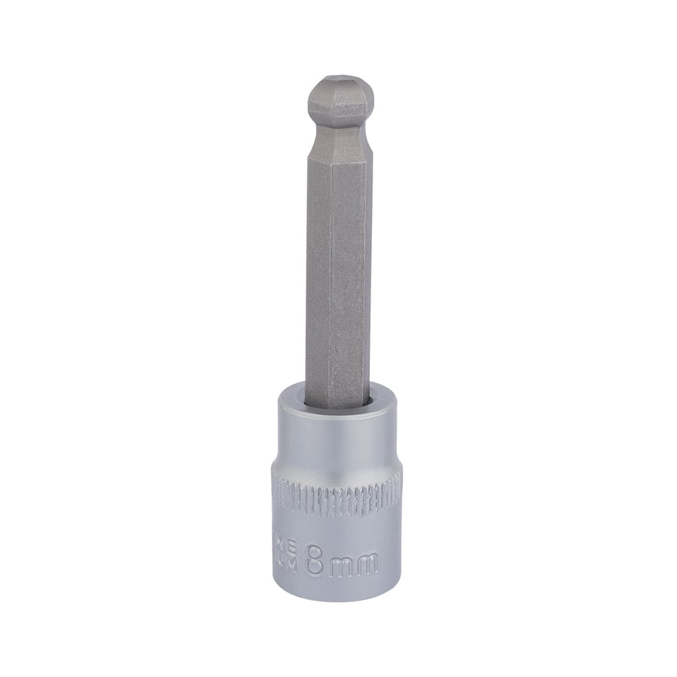 DRAPER 3/8" Sq. Dr. Ball End Hexagonal Socket Bits (8mm) : Model No. D-HEX-BALL/B