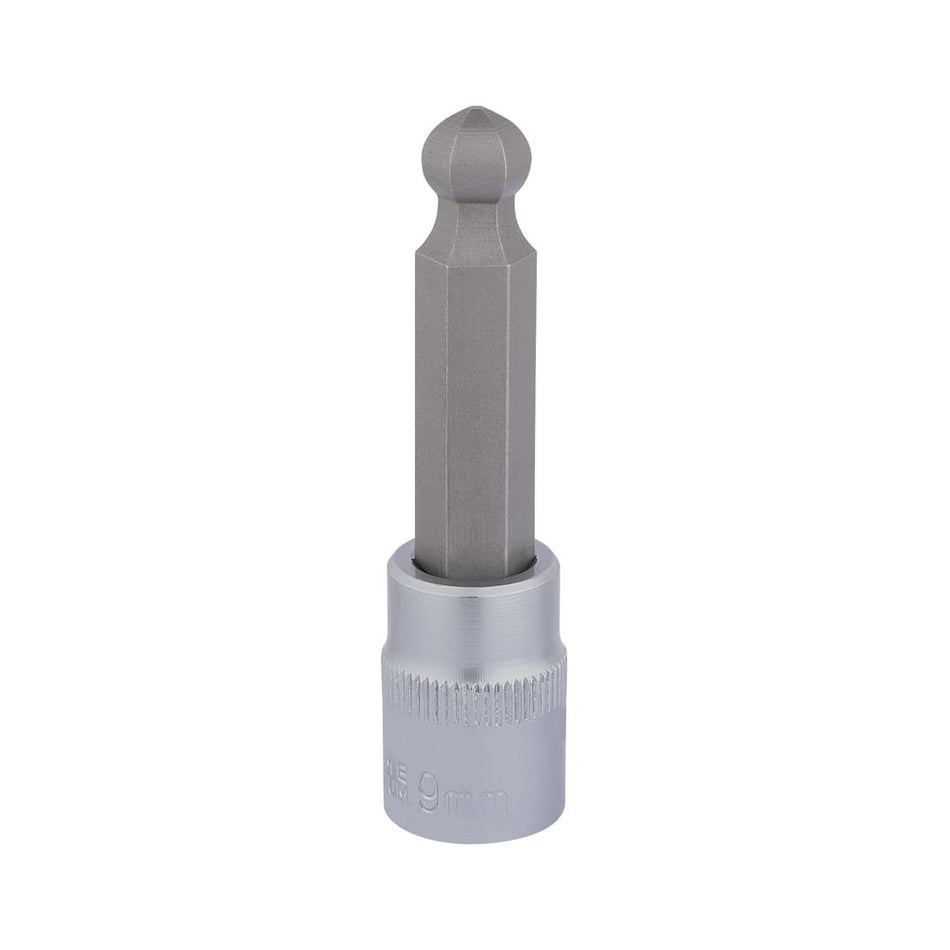 DRAPER 3/8" Sq. Dr. Ball End Hexagonal Socket Bits (9mm) : Model No. D-HEX-BALL/B