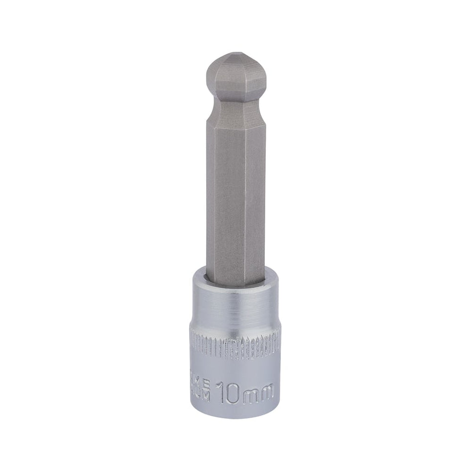 DRAPER 3/8" Sq. Dr. Ball End Hexagonal Socket Bits (10mm) : Model No. D-HEX-BALL/B