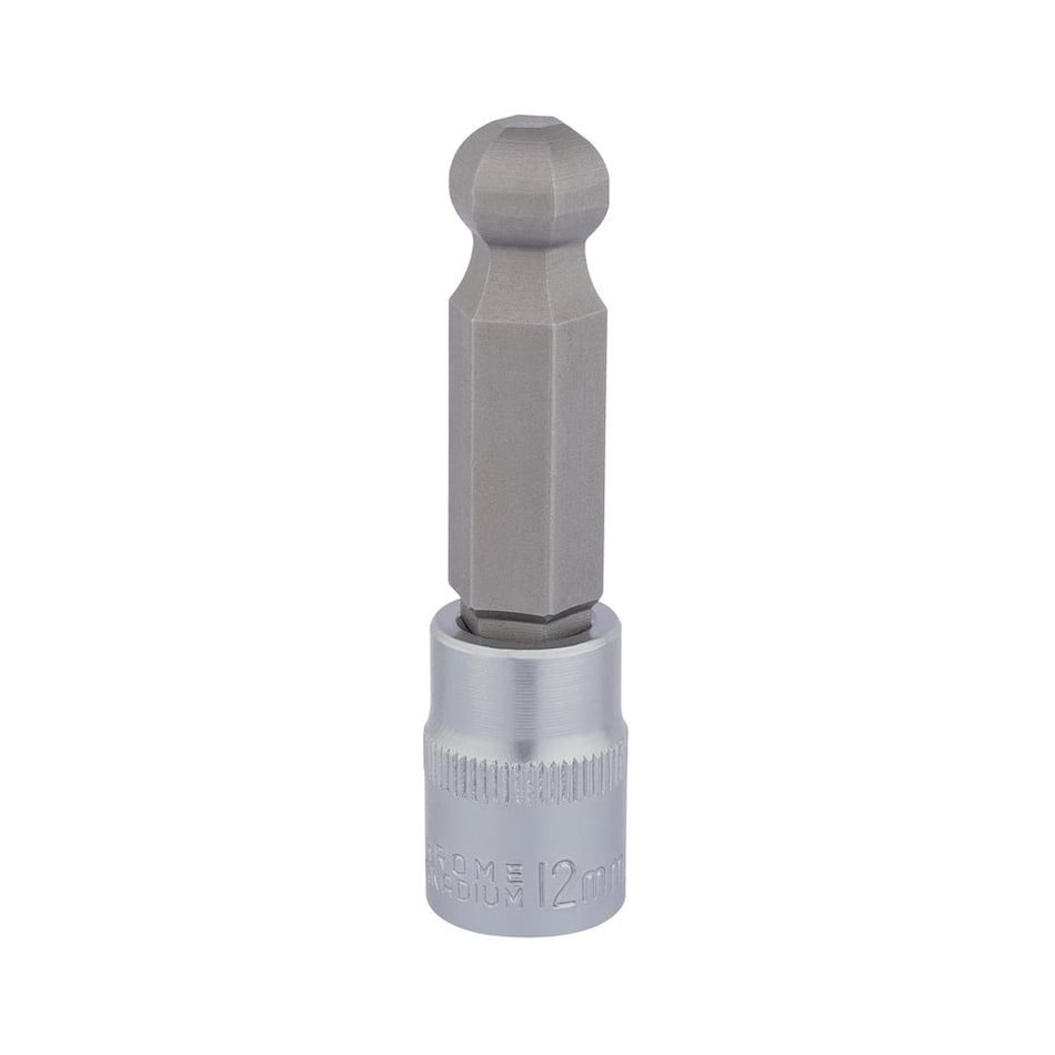 DRAPER 3/8" Sq. Dr. Ball End Hexagonal Socket Bits (12mm) : Model No. D-HEX-BALL/B
