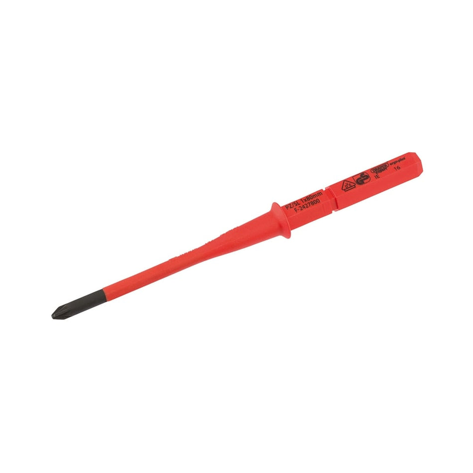 DRAPER Ergo Plus Extra Slim PZ/SL Type VDE Interchangeable Screwdriver Blade No:1 x 80mm : Model No. 9651PZ/SL SLIM