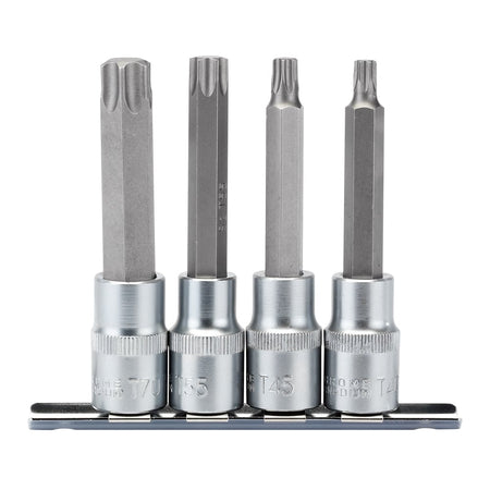 DRAPER 1/2" Sq. Dr. Draper TX STAR Socket Bit Set (4 Piece) : Model No. T-TX/4/100
