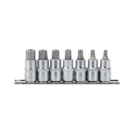 DRAPER 1/2" Sq. Dr. Draper TX STAR Security Socket Bit Set (7 Piece) : Model No. H-TXT/7/55