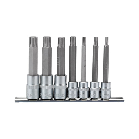 DRAPER 3/8", 1/2" Sq. Dr. Ribe . Socket Bit Set (7 piece) : Model No. RIBE/7/SET/B