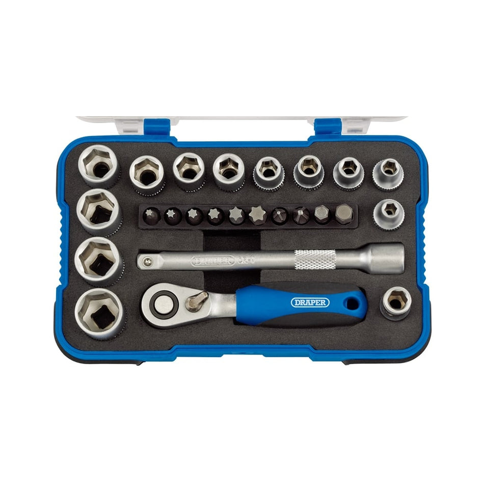 DRAPER 1/4" Sq. Dr. Metric Socket Set (25 Piece) : Model No. BD25M