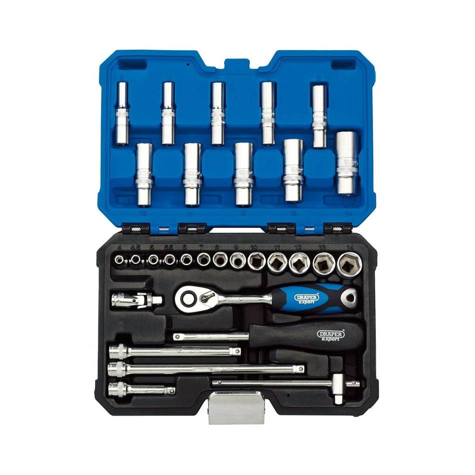 DRAPER 1/4" Sq. Dr. Metric Socket Set (30 Piece) : Model No. B30MN/SG