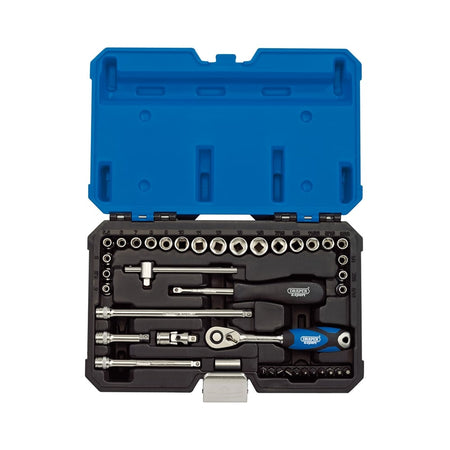 DRAPER 1/4" Sq. Dr. MM/AF Combined Socket Set (40 Piece) : Model No. B40AMN/SG