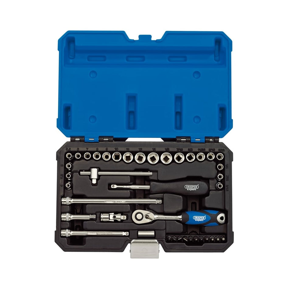 DRAPER 1/4" Sq. Dr. MM/AF Combined Socket Set (40 Piece) : Model No. B40AMN/SG