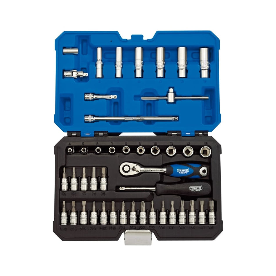 DRAPER 1/4" Sq. Dr. Metric Socket Set (44 Piece) : Model No. B44MN/SG