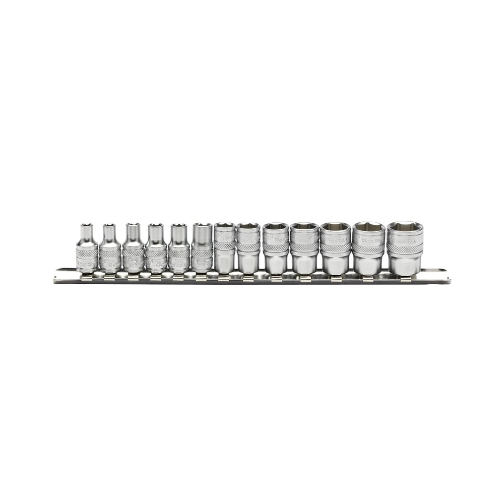 DRAPER 1/4" Sq. Dr. Metric Socket Set on Metal Rail (13 Piece) : Model No. B13M/SR