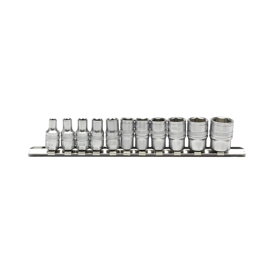 DRAPER 1/4" Sq. Dr. Imperial Sockets on Metal Rail (11 piece) : Model No. B11A/SR