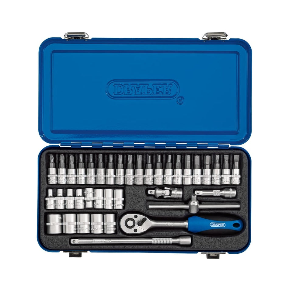 DRAPER 1/4" Sq. Dr. Metric Socket Set in Metal Case (38 piece) : Model No. BD38M/MT