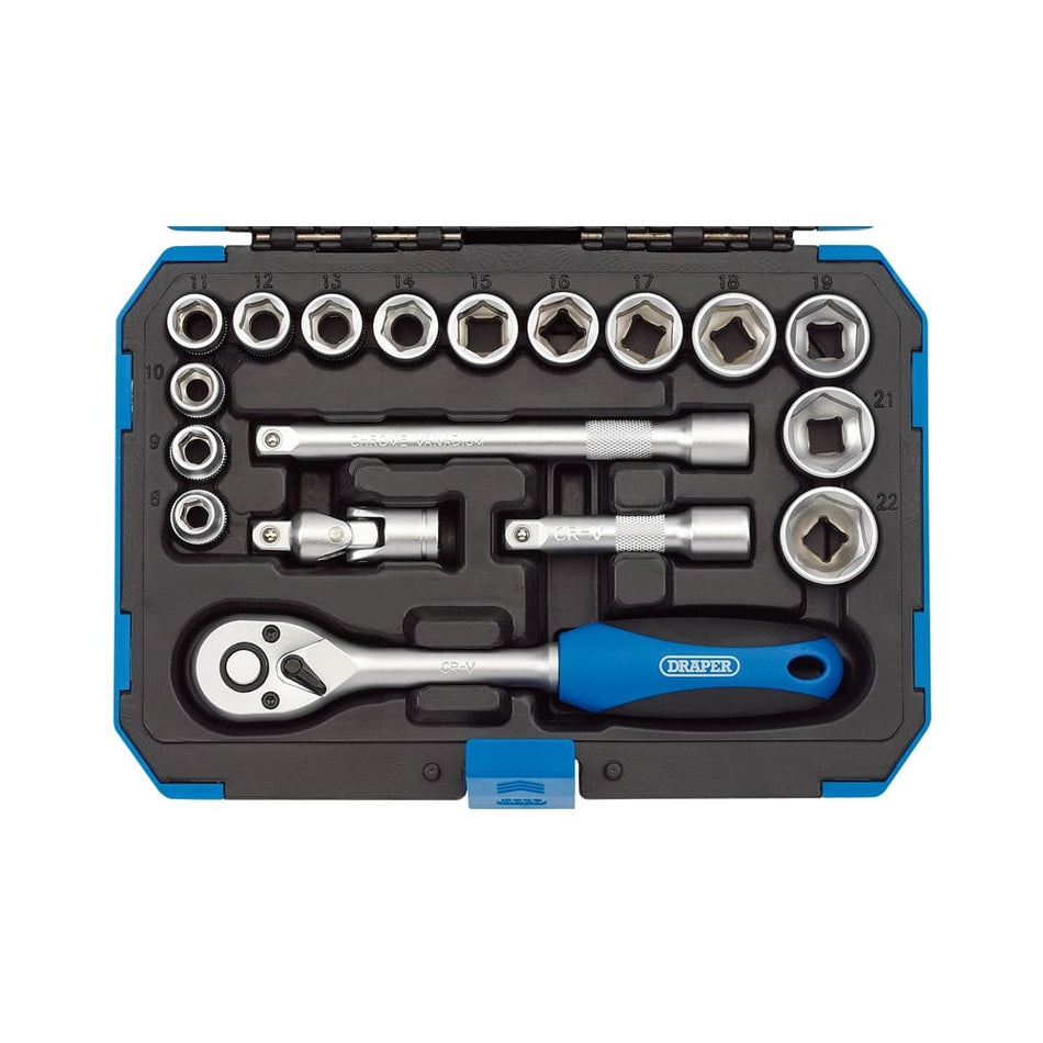 DRAPER 3/8" Sq. Dr. Metric Socket Set (18 Piece) : Model No. DD18M
