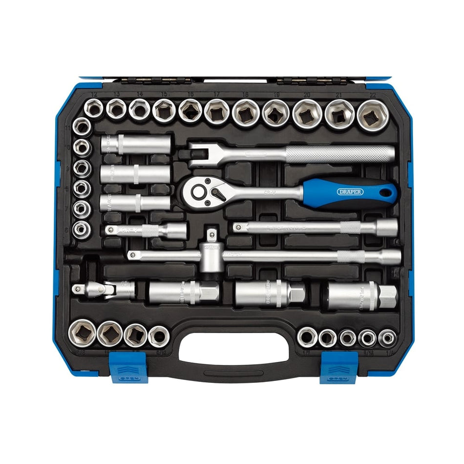 DRAPER 3/8" Sq. Dr. MM/AF Combined Socket Set (39 Piece) : Model No. DD39AM