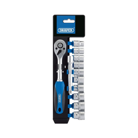 DRAPER 3/8" Sq. Dr. Metric Socket and Ratchet Set (12 piece) : Model No. DD12M/PR