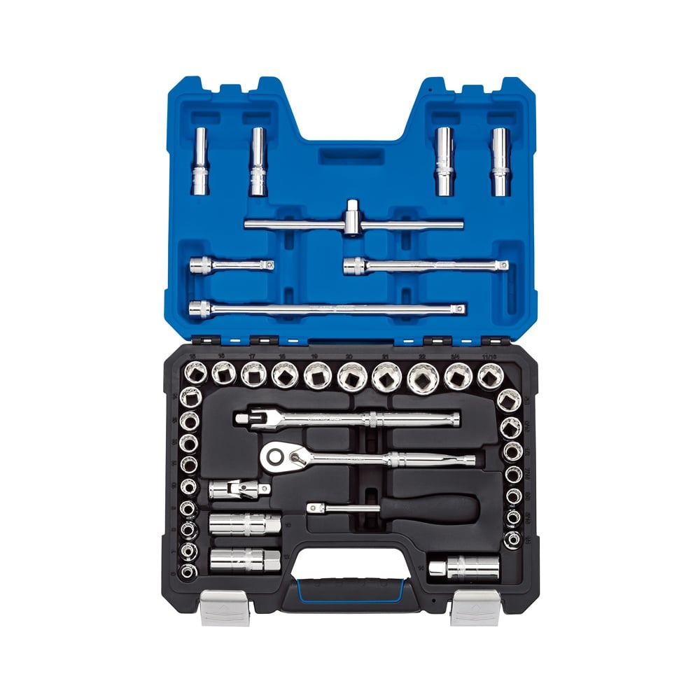 DRAPER 3/8" Sq. Dr. MM/AF Combined Socket Set (41 Piece) : Model No. D41AMN/B