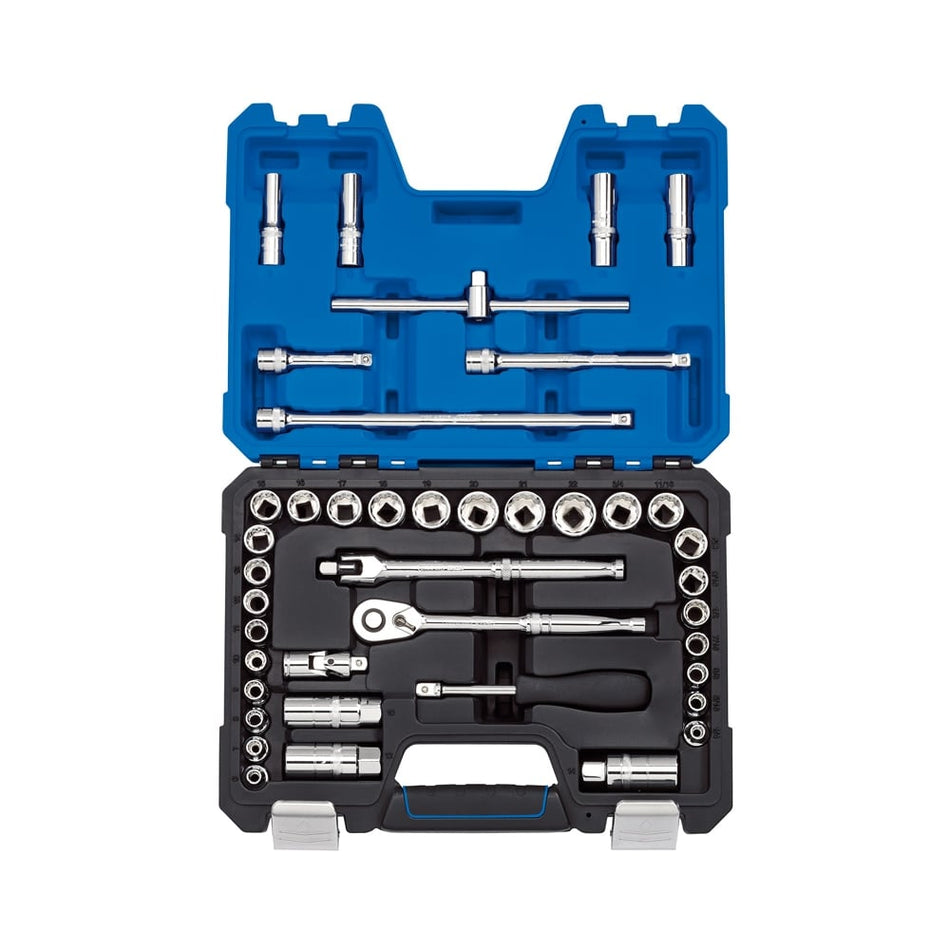 DRAPER 3/8" Sq. Dr. MM/AF Combined Socket Set (41 Piece) : Model No. D41AMN/B
