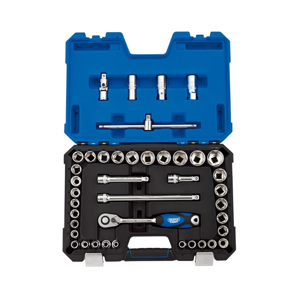 DRAPER 1/2" Sq. Dr. MM/AF Combined Socket Set (41 Piece) : Model No. H41AM/SG