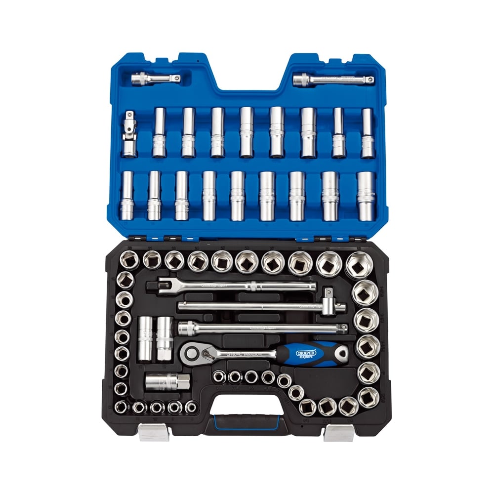 DRAPER 1/2" Sq. Dr. MM/AF Combined Socket Set (63 Piece) : Model No. H63AMN/SG