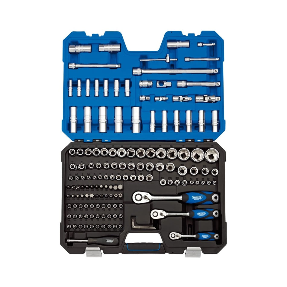 DRAPER 1/4", 3/8" and 1/2" Sq. Dr. Metric Socket and Socket Bit Set (149 piece) : Model No. STK149N/SG