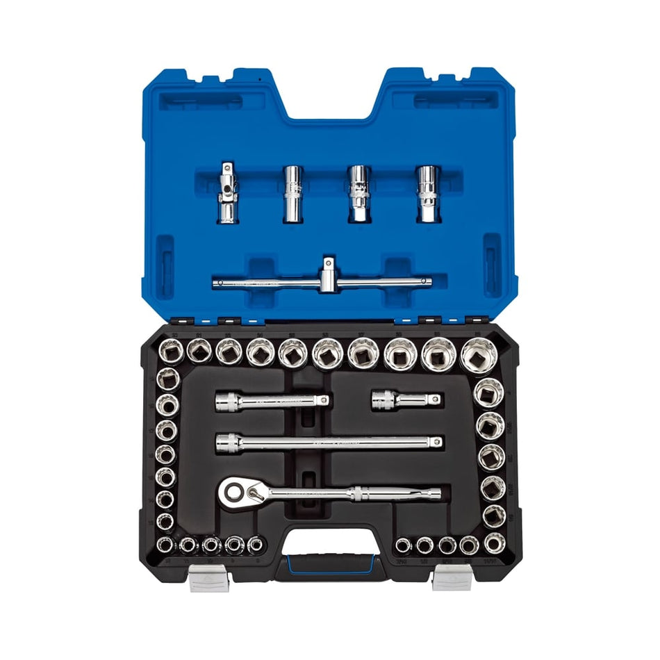 DRAPER 1/2" Sq. Dr. MM/AF Combined Socket Set (41 Piece) : Model No. H41AM/B