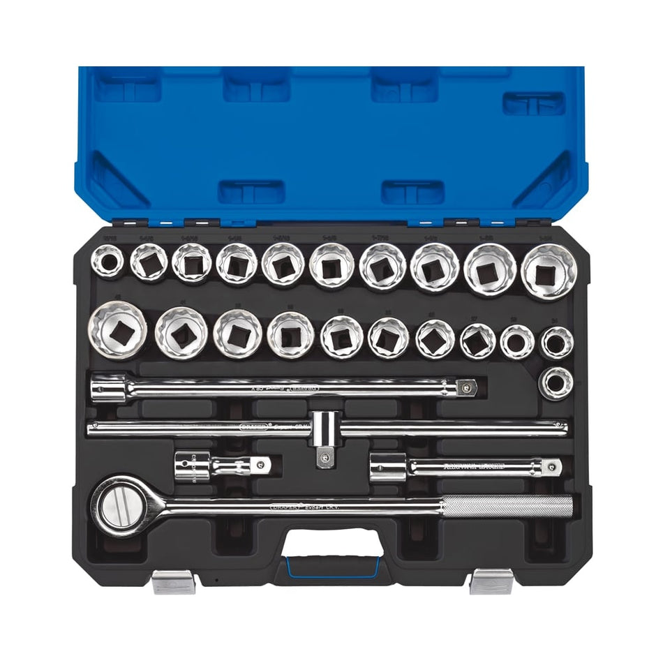 DRAPER 3/4" Sq. Dr. MM/AF Combined Socket Set (26 Piece) : Model No. T26AMN/B